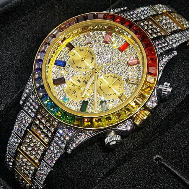 Rainbow Diamond Quartz Watch
