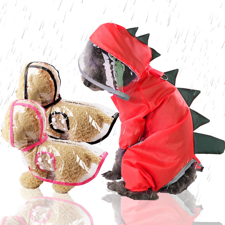 Four-legged Dinosaur Raincoat for Dogs