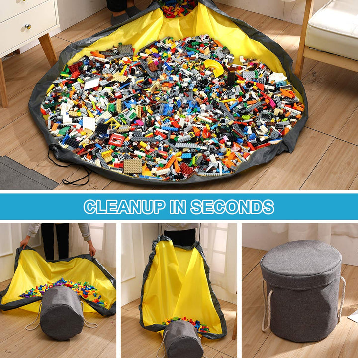 Toy Storage Bag Basket Large Play Mat Toy Clean-up Storage Container Quick Cleanup Waterproof Container For Kids Toy Organizer