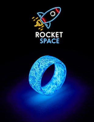 Unisex Rocket Space Luminous Rings