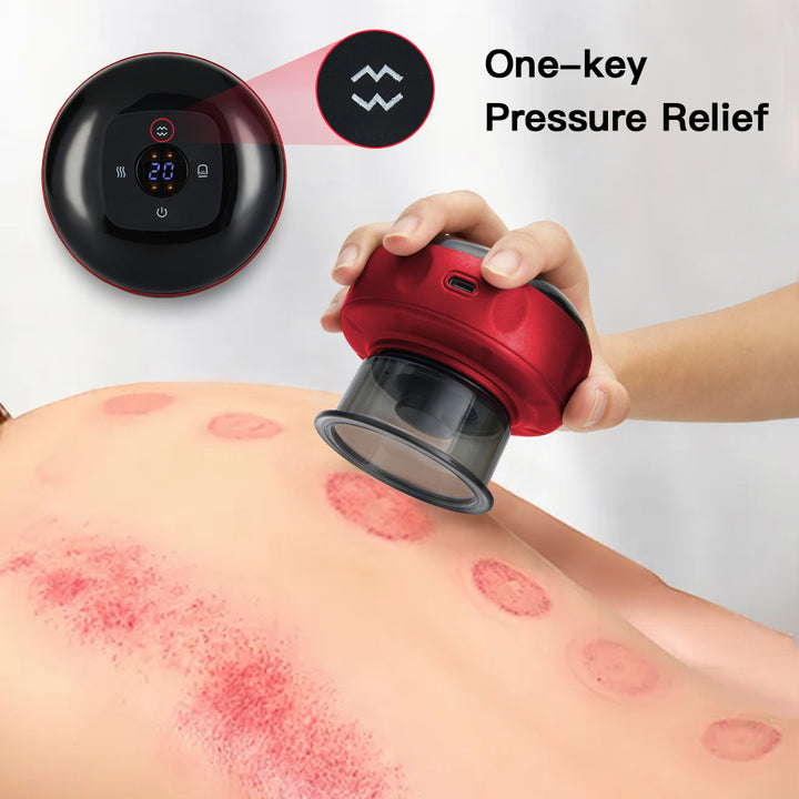 3 in 1 Cupping Therapy Set with 12 Level Suction & Temperature, Dynamic Gua Sha Massage Tool for Cellulite Reduction with Infrared Heat Rechargeable Back Massager Cellulite Massager