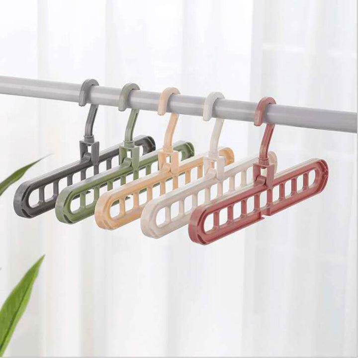 Multi-port Plastic Clothes Support Drying Rack 9 Layer Hanger Holder Stand Multifunction Rotate Space Saving Storage Organizer