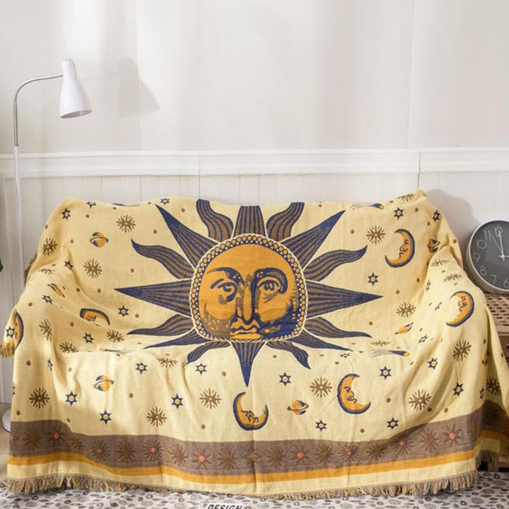 Sun Moon Stars Sofa Tapestry Blanket