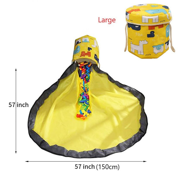 Toy Storage Bag Basket Large Play Mat Toy Clean-up Storage Container Quick Cleanup Waterproof Container For Kids Toy Organizer