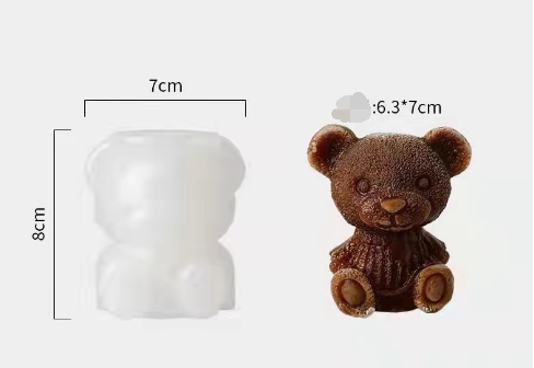 Cute Teddy Bear Silicone Mold Ice Cube Maker