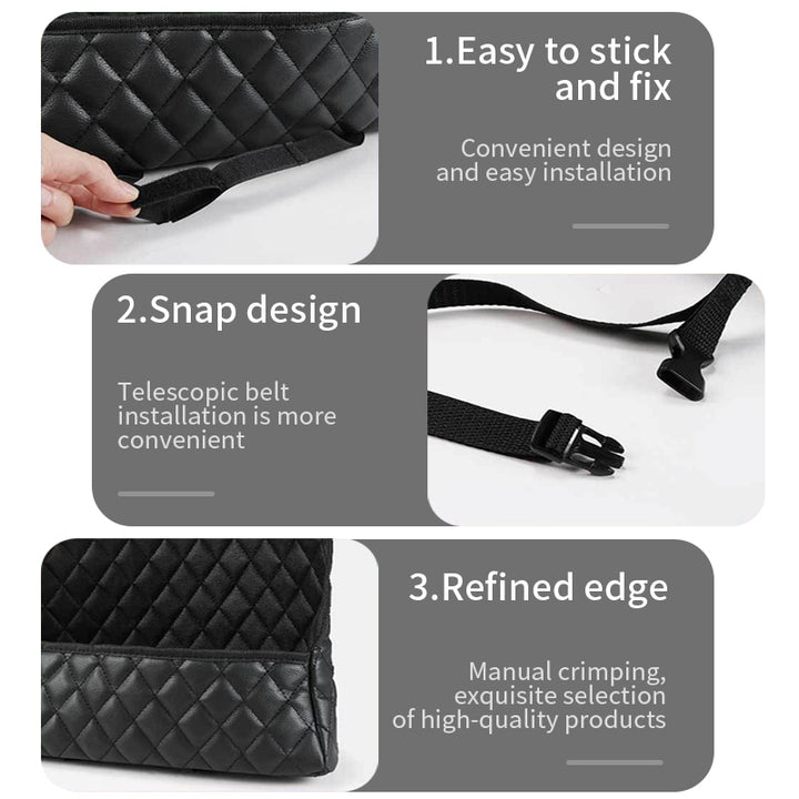 Car Handbag Holder Luxury Leather Seat Back Organizer Mesh Large Capacity Bag Automotive Goods Storage Pocket Seat Crevice Net